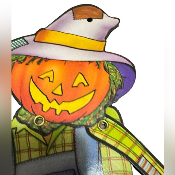 Vintage Halloween Pumpkin Jack O Lantern Scarecrow Jointed Die Cuts 22”-24” Lot - Picture 2 of 11